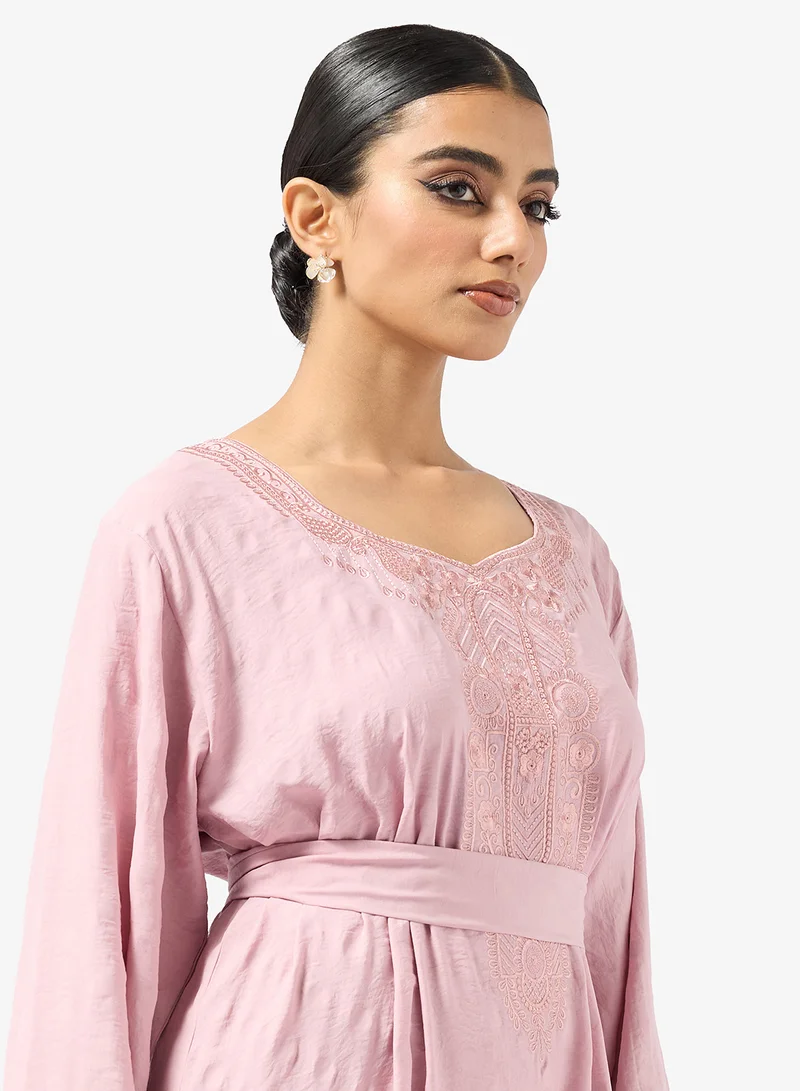 hayas closet  Embroidered Belted Jalabiya for Women | Best Price UAE